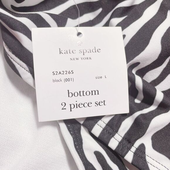 NWT Kate Spade Zebra Print Triangle Bikini Two Piece Swimsuit Women’s Size Large - Picture 8 of 11